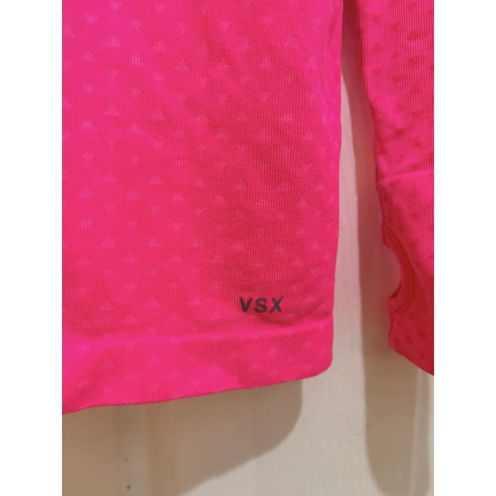 VSX Victoria's Secret Sport Long Sleeve Seamless Top Pink Fair Isle Thumbholes M